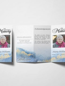 Less Color Trifold Funeral Program