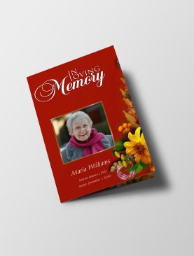 Semi Red Funeral Program Template