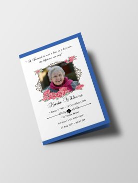 Blue Gradient Funeral Program Template