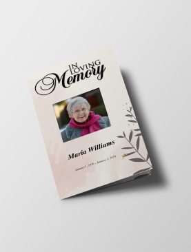 Watercolor Floral Funeral Program Template