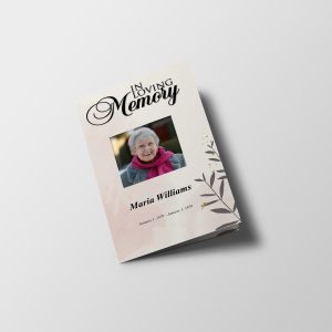 Watercolor Floral Funeral Program Template