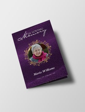 Natural Purple Funeral Program Template