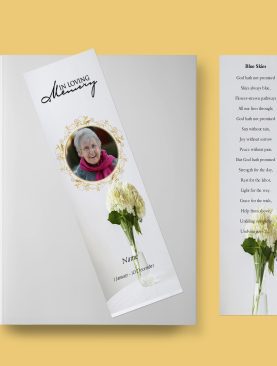 Hydrangeas Funeral Bookmark Template