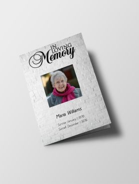 Brick Wall Half Page Funeral Program Template