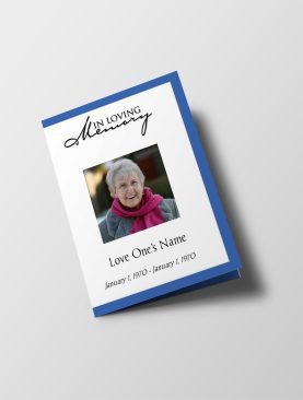 Blue Gradient Half Page Funeral Program Template