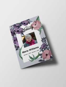 Purple Meadows Funeral Program Template
