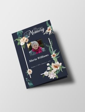 Peaceful Blue Funeral Program Template