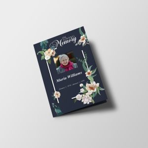 Peaceful Blue Funeral Program Template