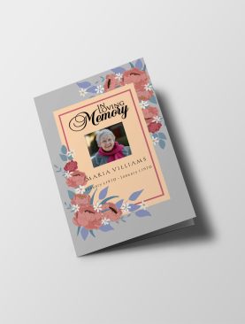 Light Floral Funeral Program Template