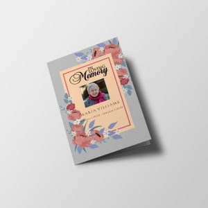 Light Floral Funeral Program Template