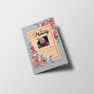 Light Floral Funeral Program Template