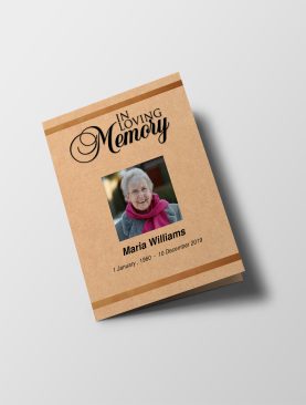 Brown Half Page Funeral Program Template