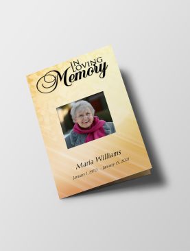 In Memories Funeral Program Template