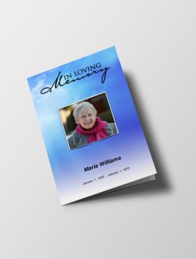 Blue Sky Sunset Funeral Program Template
