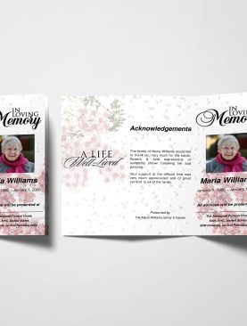 Air Bubbles Trifold Funeral Program Template