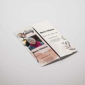 Watercolor Floral Gatefold Funeral Program Template