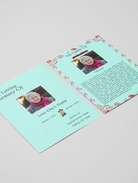 Less Color Funeral Flyer Template