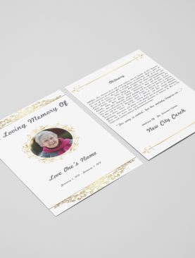 Golden Frame Funeral Flyer Template