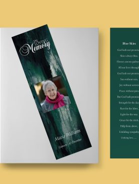Nebulous Funeral Bookmark Template