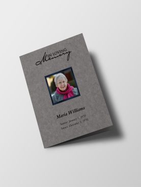 Metallic Half Page Funeral Program Template