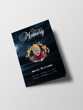 Moon In Clouds Half Page Funeral Program Template