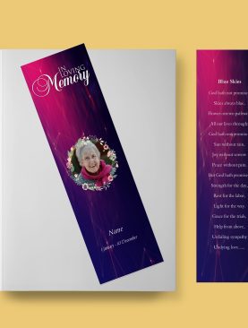 Dimensions Funeral Bookmark Template