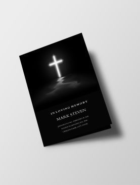 Cross Funeral Program Template