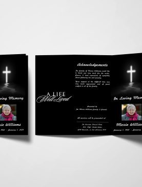 Cross Trifold Funeral Program Template