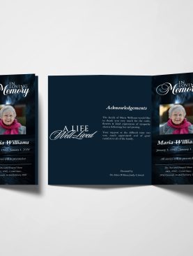 Moon In Clouds Trifold Funeral Program Template