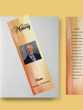In Memories Funeral Bookmark Template