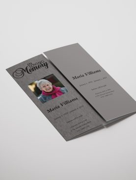 Metallic Gate Fold Funeral Program Template