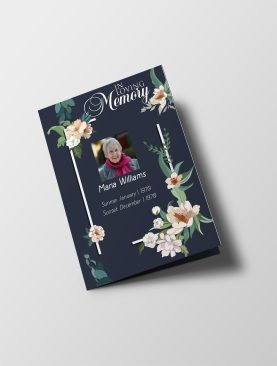 Peaceful Blue Half Page Funeral Program Template