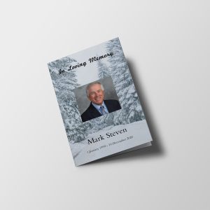 Winter Snow Funeral Program Template