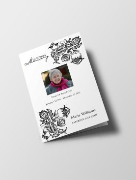 Floral Lines Funeral Program Template