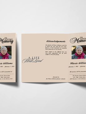 Platinum Trifold Funeral Program Template