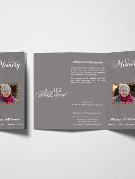 Metallic Trifold Funeral Program Template