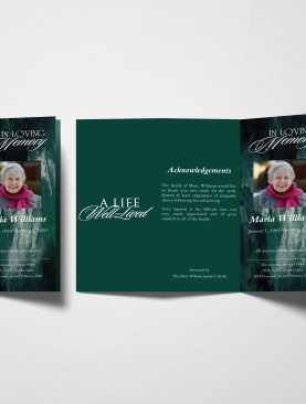 Nebulous Trifold Funeral Program Template