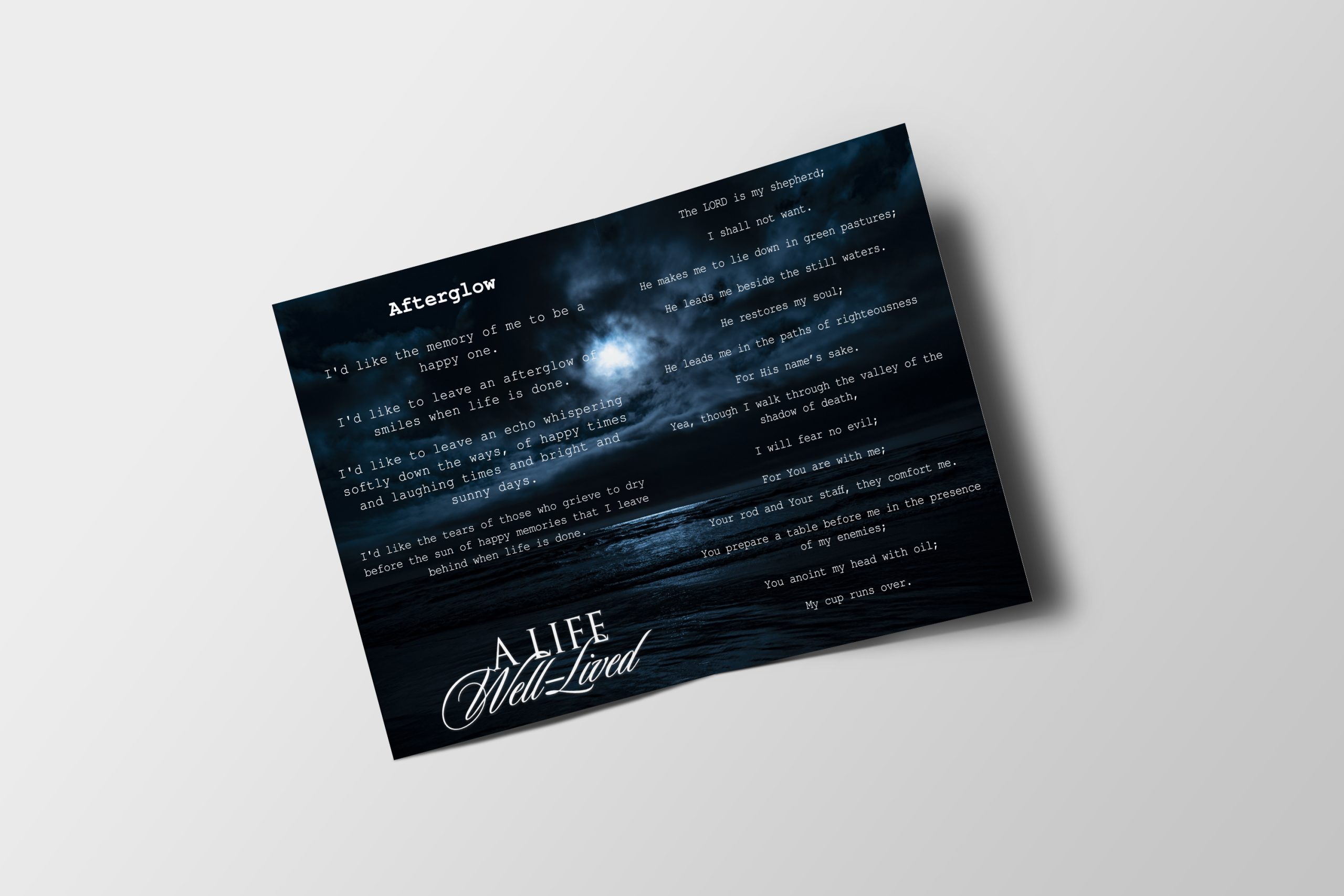 Moon In Clouds Half Page Funeral Program Template inner page Moon In Clouds Half Page Funeral Program Template inner page