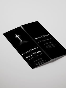 Cross Gate Fold Funeral Program Template