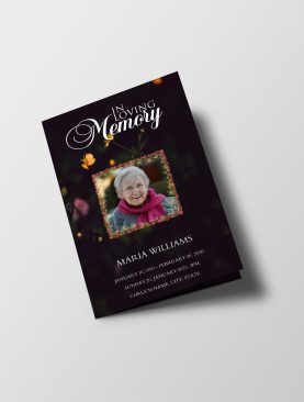 Flower Field Funeral Program Template