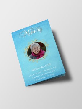 Blue Textured Funeral Program Template
