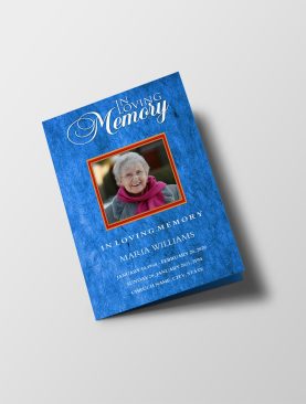 Blue Canvas Funeral Program Template