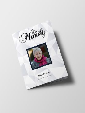 White Diamond Tabloid Funeral Program Template