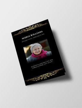 Elegant Royalty Funeral Program Template