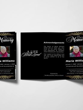 Elegant Royalty Trifold Funeral Program Template