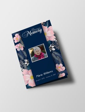 Symmetrical Pink Funeral Program Template
