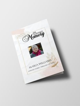 Golden Floral Funeral Program Template