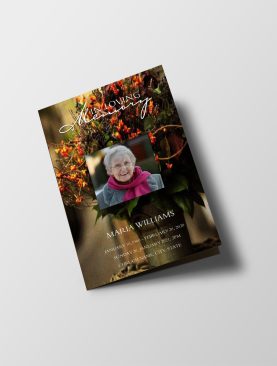 Vintage Flowers Funeral Program Template