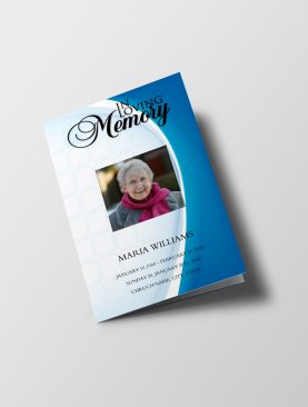 Premium Blue Funeral Program Template