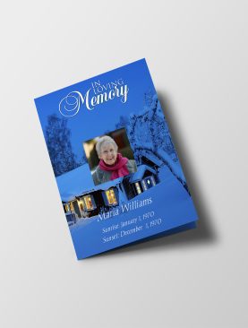 Winter Vibes Half Page Funeral Program Template